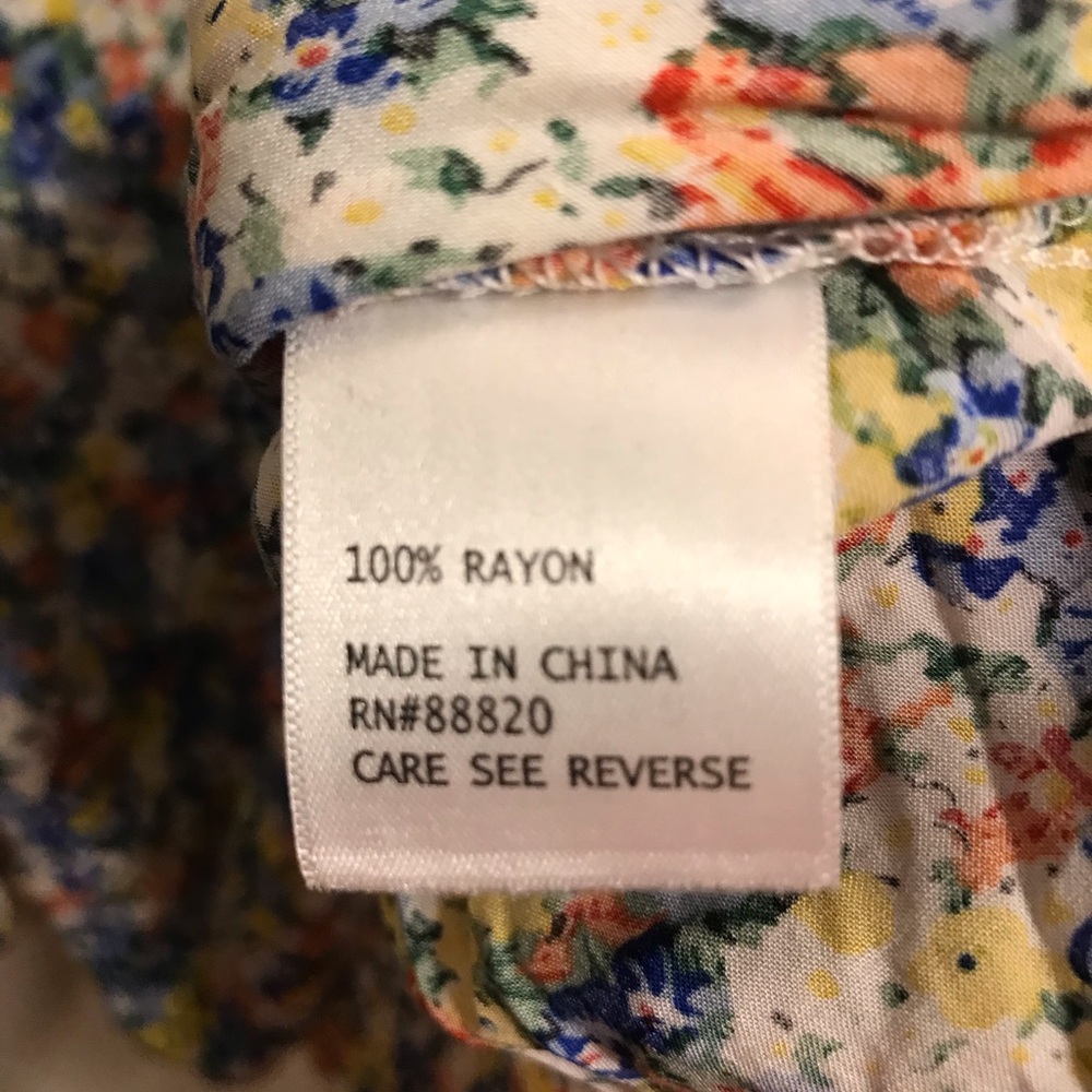 Cynthia Rowley Floral V-Neck Long Sleeve Blouse Size 1X - Picture 4 of 4